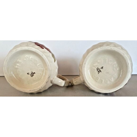 Vintage Sadler England Coffee Mugs Pair of 2 Fruit Motif Gold Rim Swirl - Picture 7 of 7